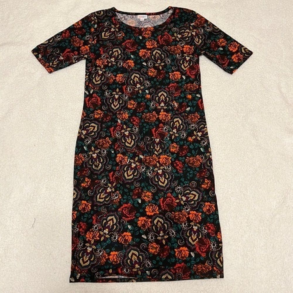 LuLaRoe Julia floral shift dress large